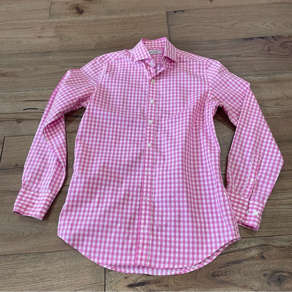 Twillory men Pink Gingham Men's Shirt